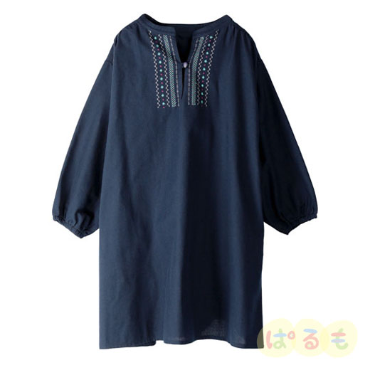 胸元ステッチチュニック