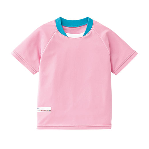 変わりえり半袖トレーニングシャツ　ピンク