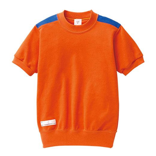 肩切り替え半袖トレーニングシャツ　オレンジ